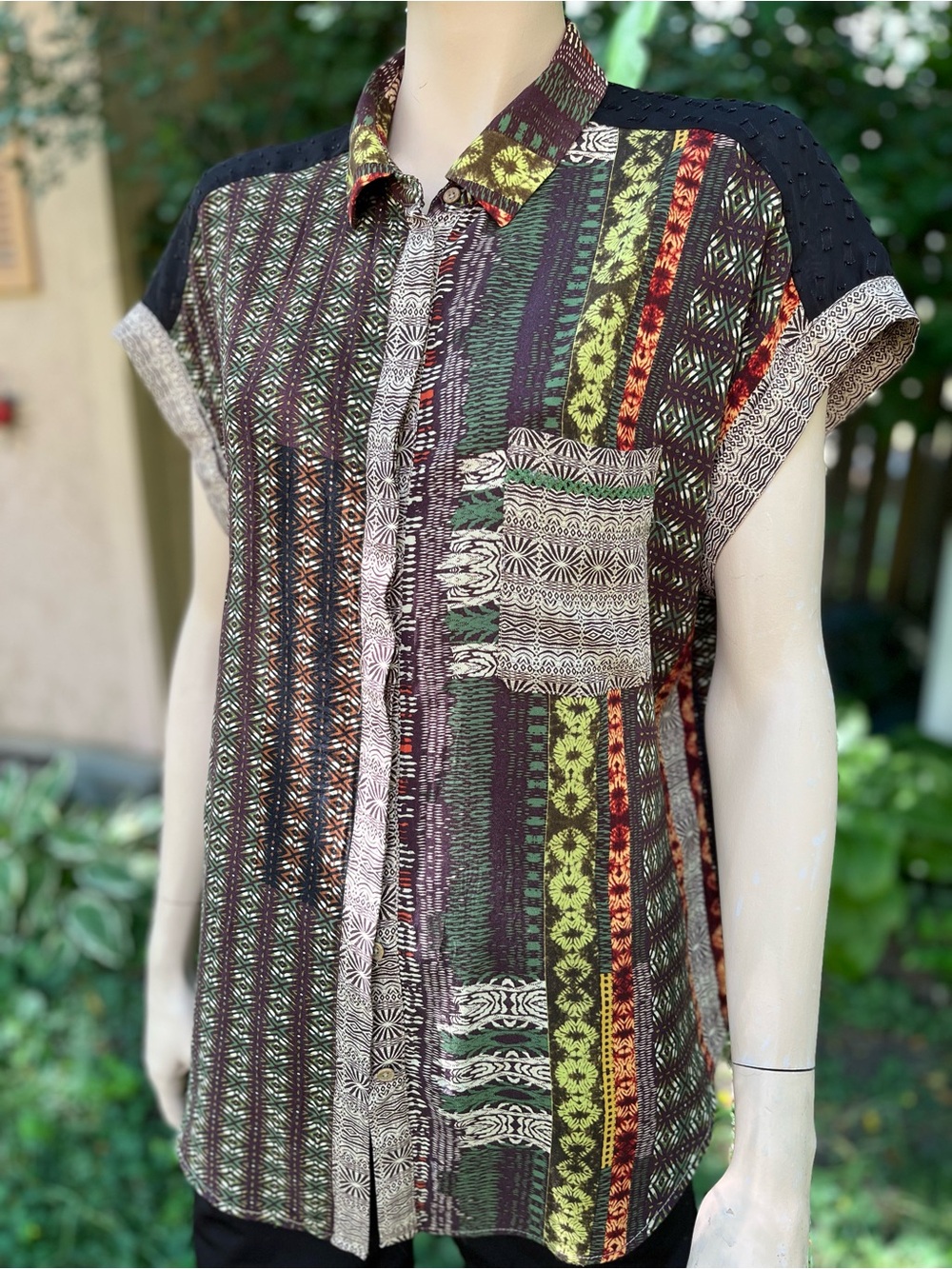 Desigual Multicolor Patterned Short-Sleeve Button-Down Shirt